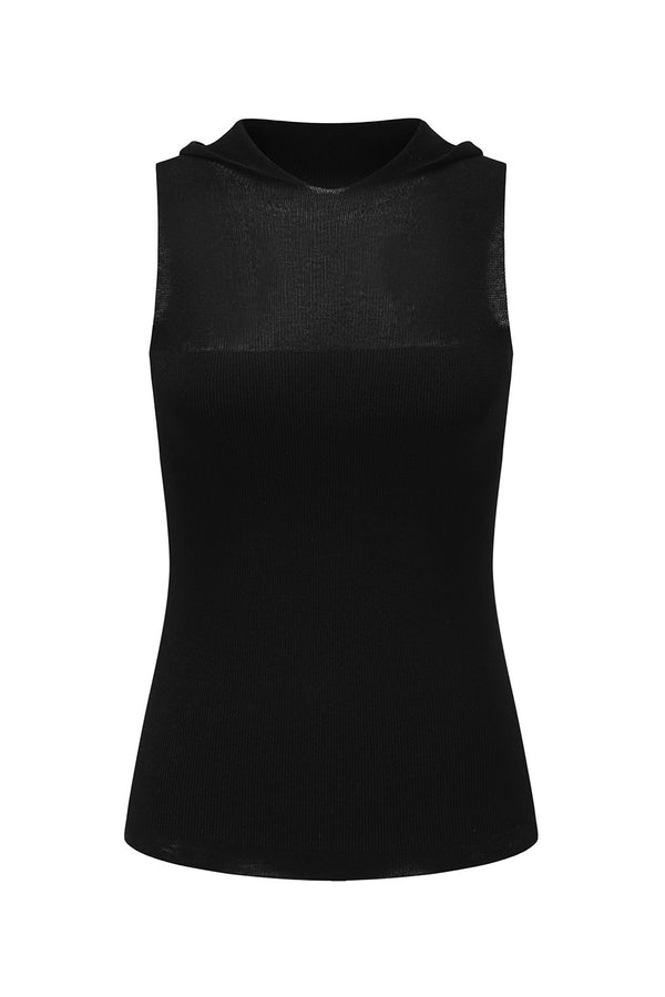 SWAYING 24 Early Autumn Seamless Hooded Vest SW-SW24PF1T12-HEI Black SW-SW24PF1T10